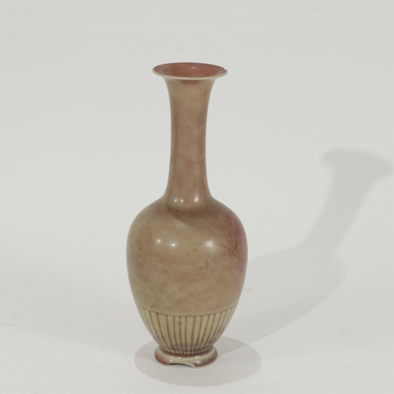 Chinese Ding Style Bowl: Likely 19th/20th century; Conical eggshell thin porcelain bowl with impressed branch and flower imagery in a matte pale yellow glaze. (MMAT521)(PR) Property from a West Cornwall Connecticut and Former