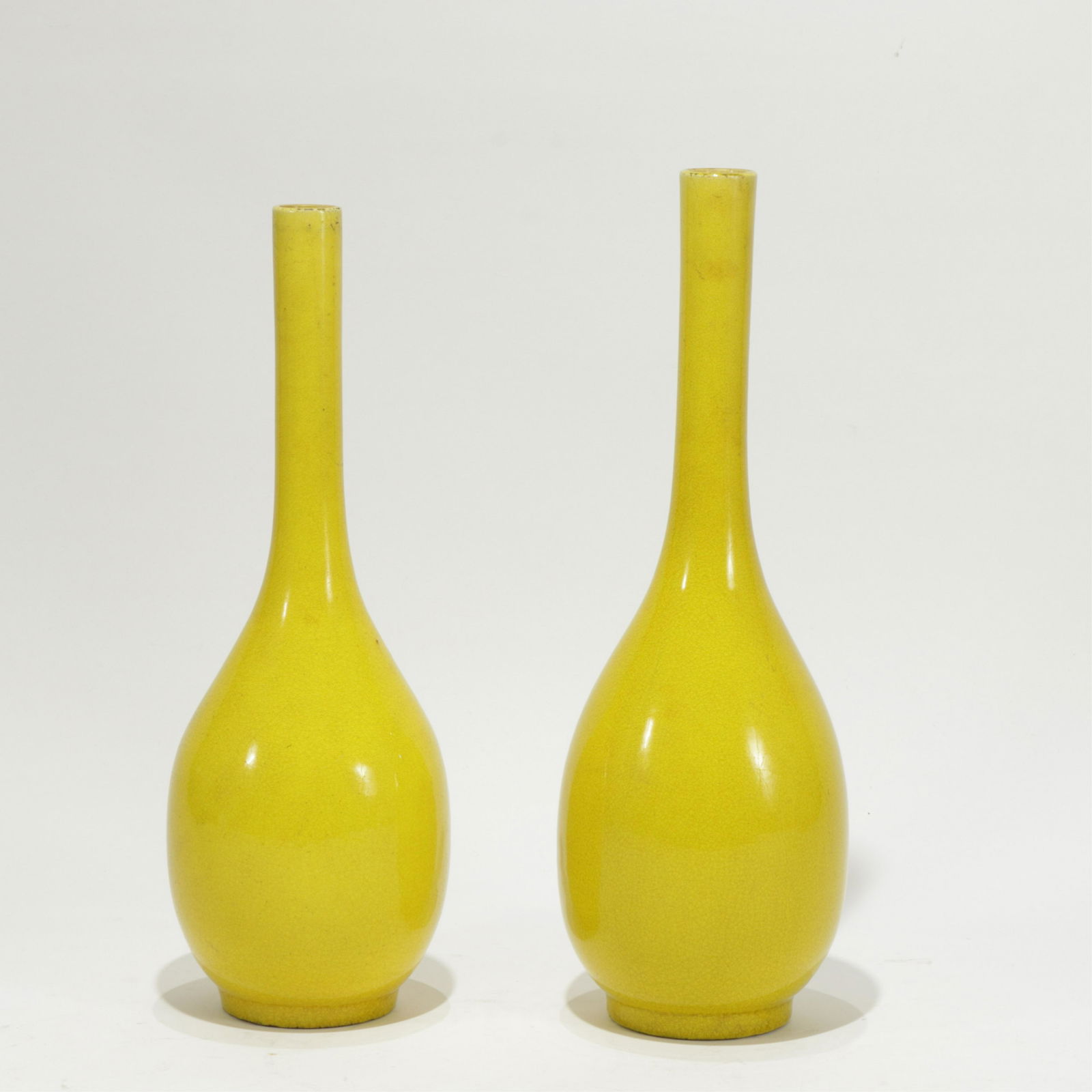 Two Chinese Yellow Glazed Bottle Vases (1 of 5)