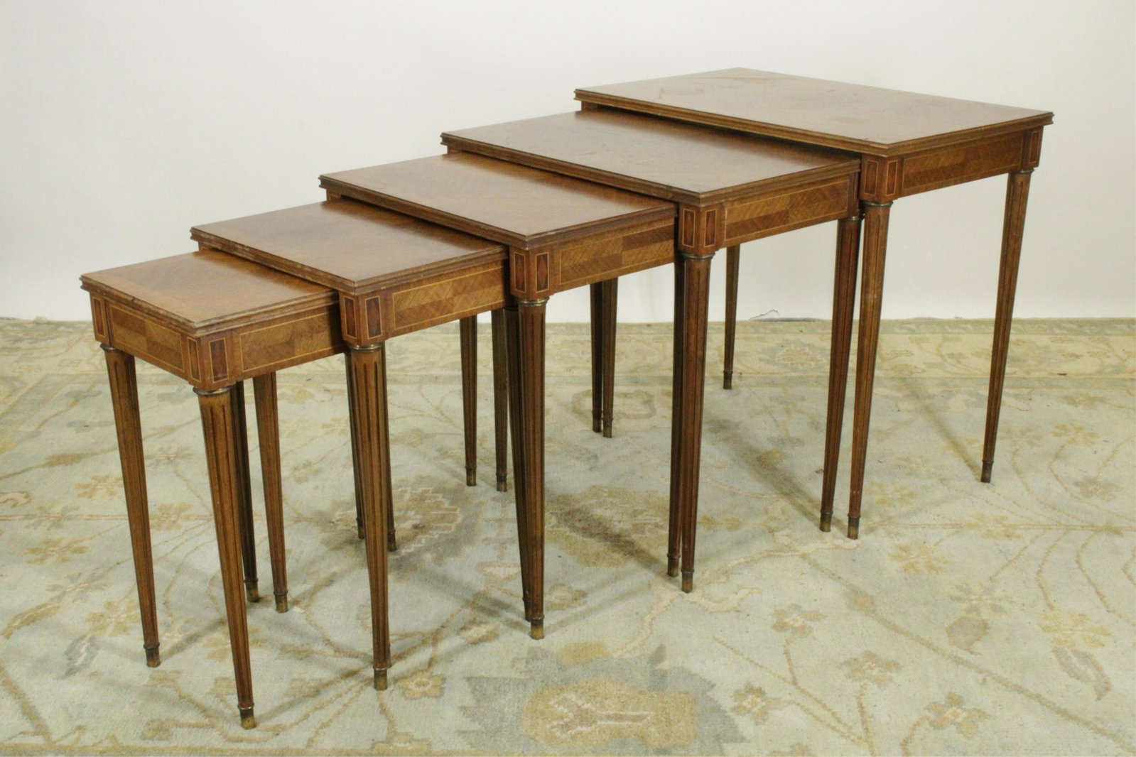 Five Simon Loscertales Bona Nesting Tables: Tables slotted to interlock (MREI163/5)(JP) 19"H x 10 x 9 small 22H x 14.5 x 23.5 larger
