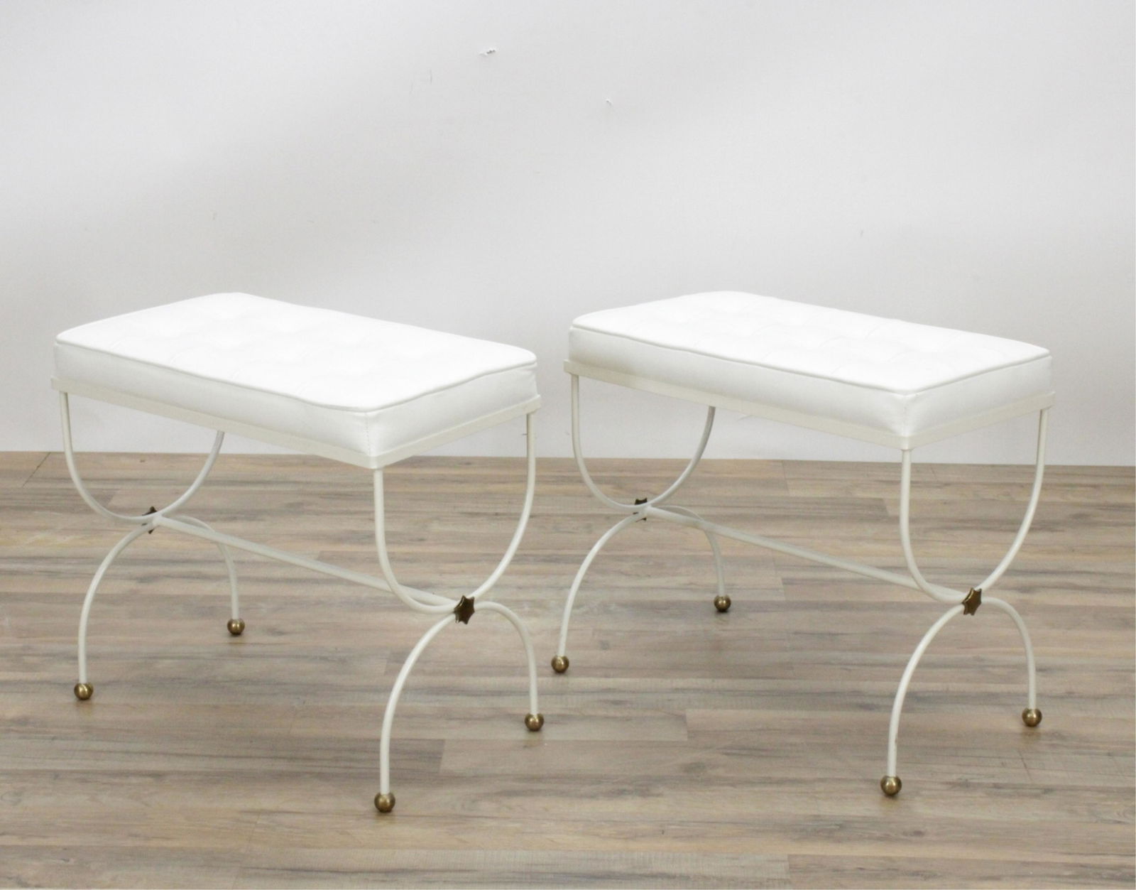 Pair Mid Century Jacques Adnet Benches (1 of 5)