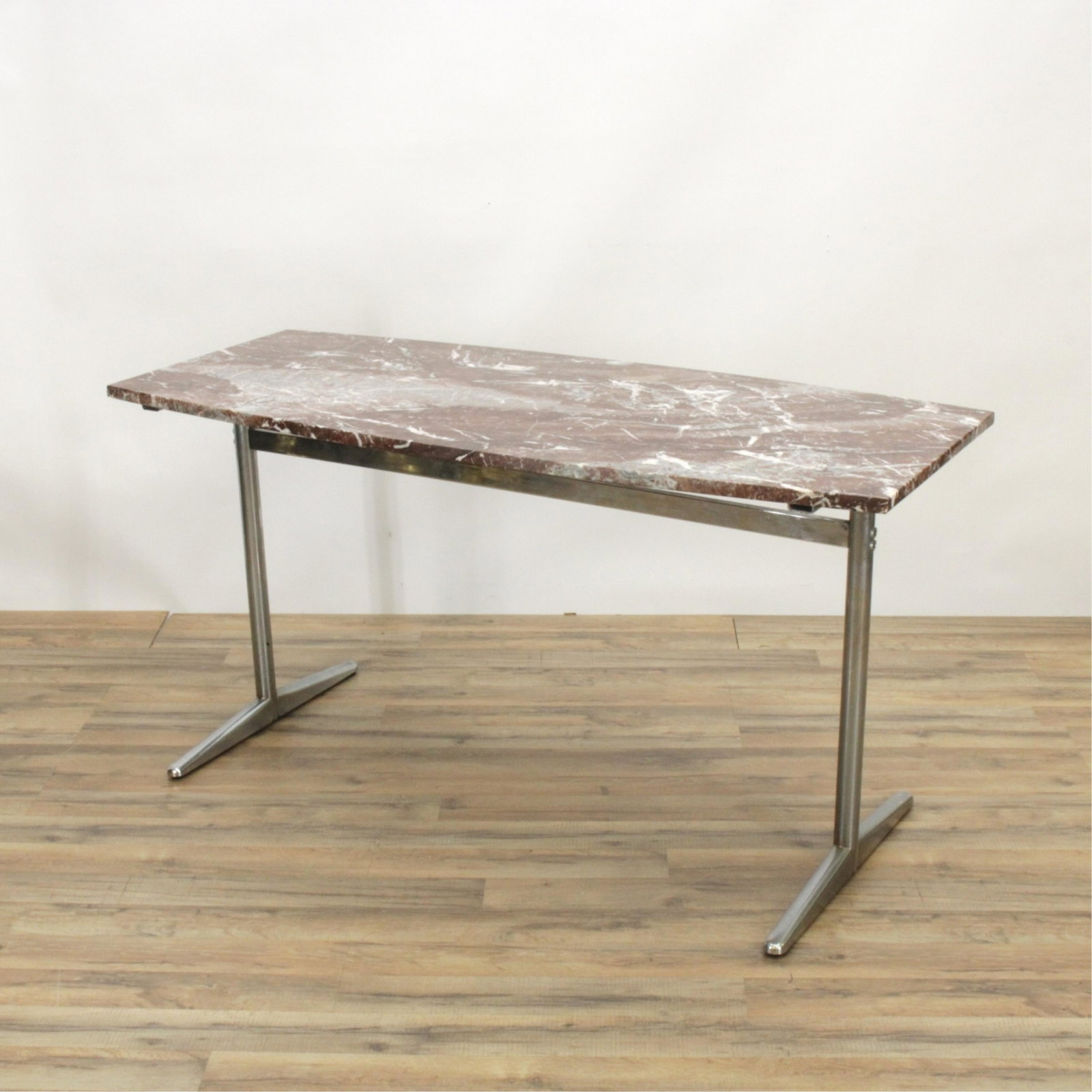 Marble Top Desk on Chrome Base (1 of 6)