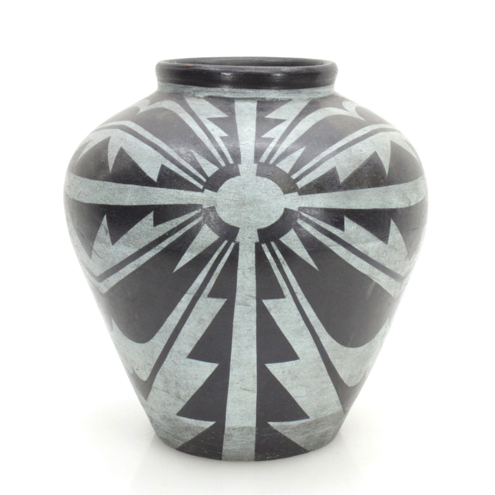 Large Southwest Style Vase Black & Grey Design (1 of 5)