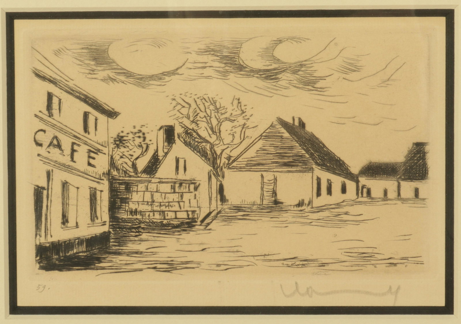 Maurice De Vlaminck - Cafe De Paris, etching (1 of 3)