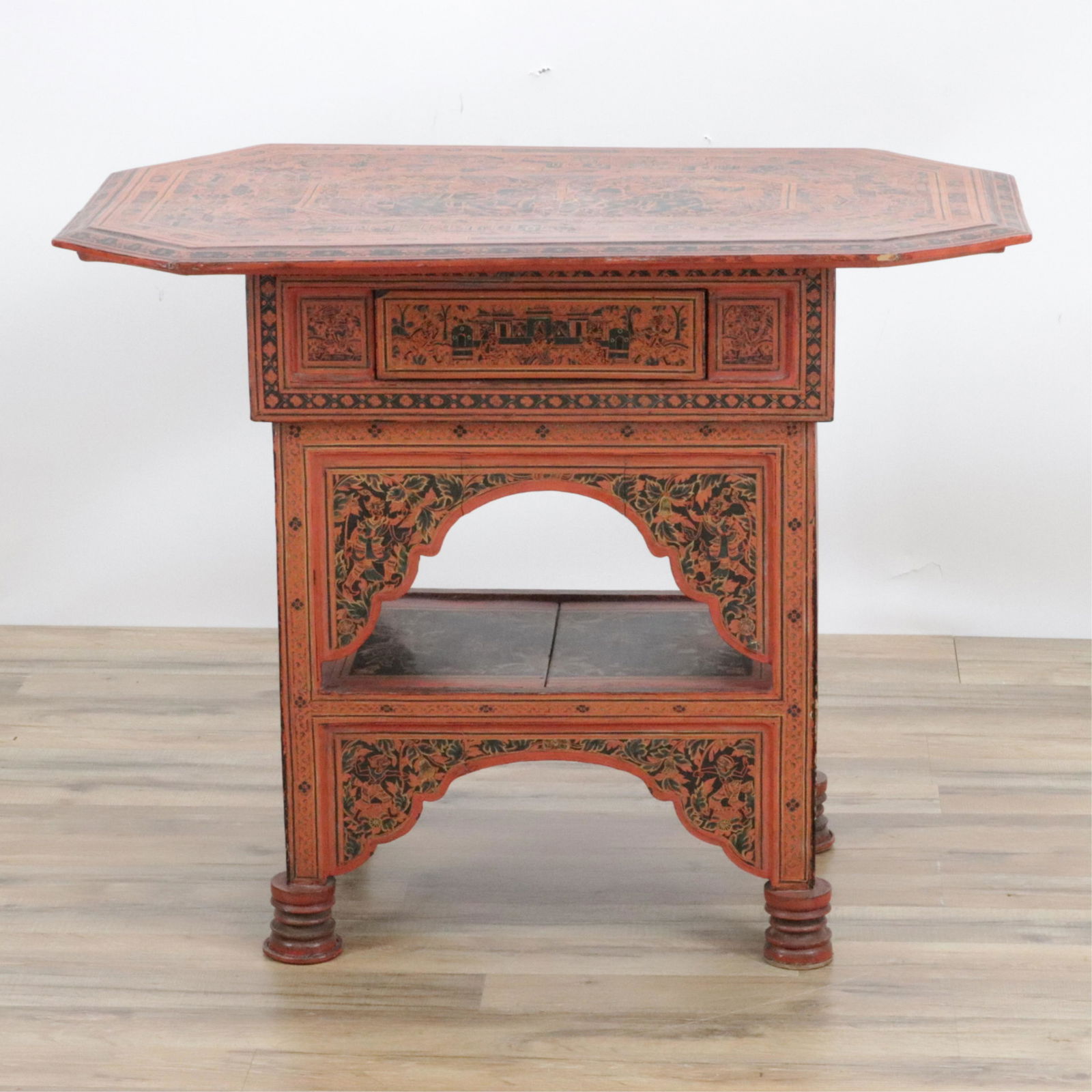 Thai Scarlet & Black Lacquer Center Table, 19/20C. (1 of 8)