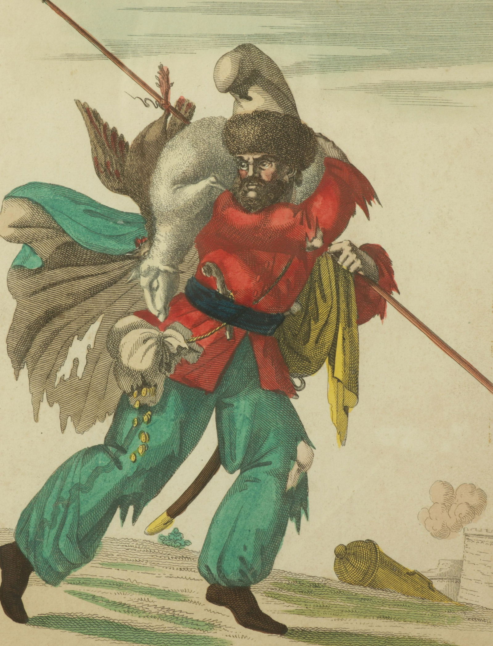19C French Handcolored Cossack Themed Engravings (1 of 6)