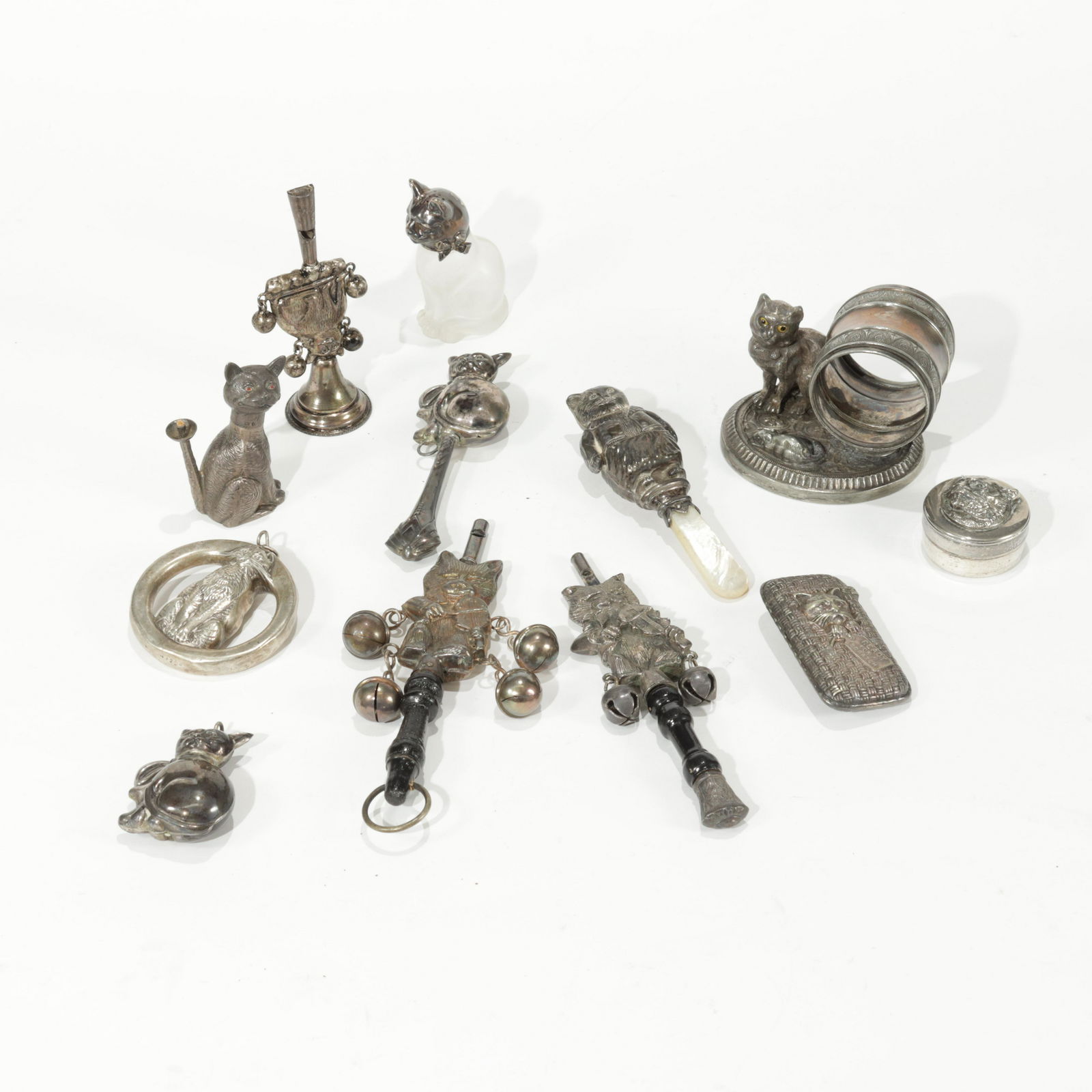 Collection Sterling & Silver Plate Cats (1 of 13)