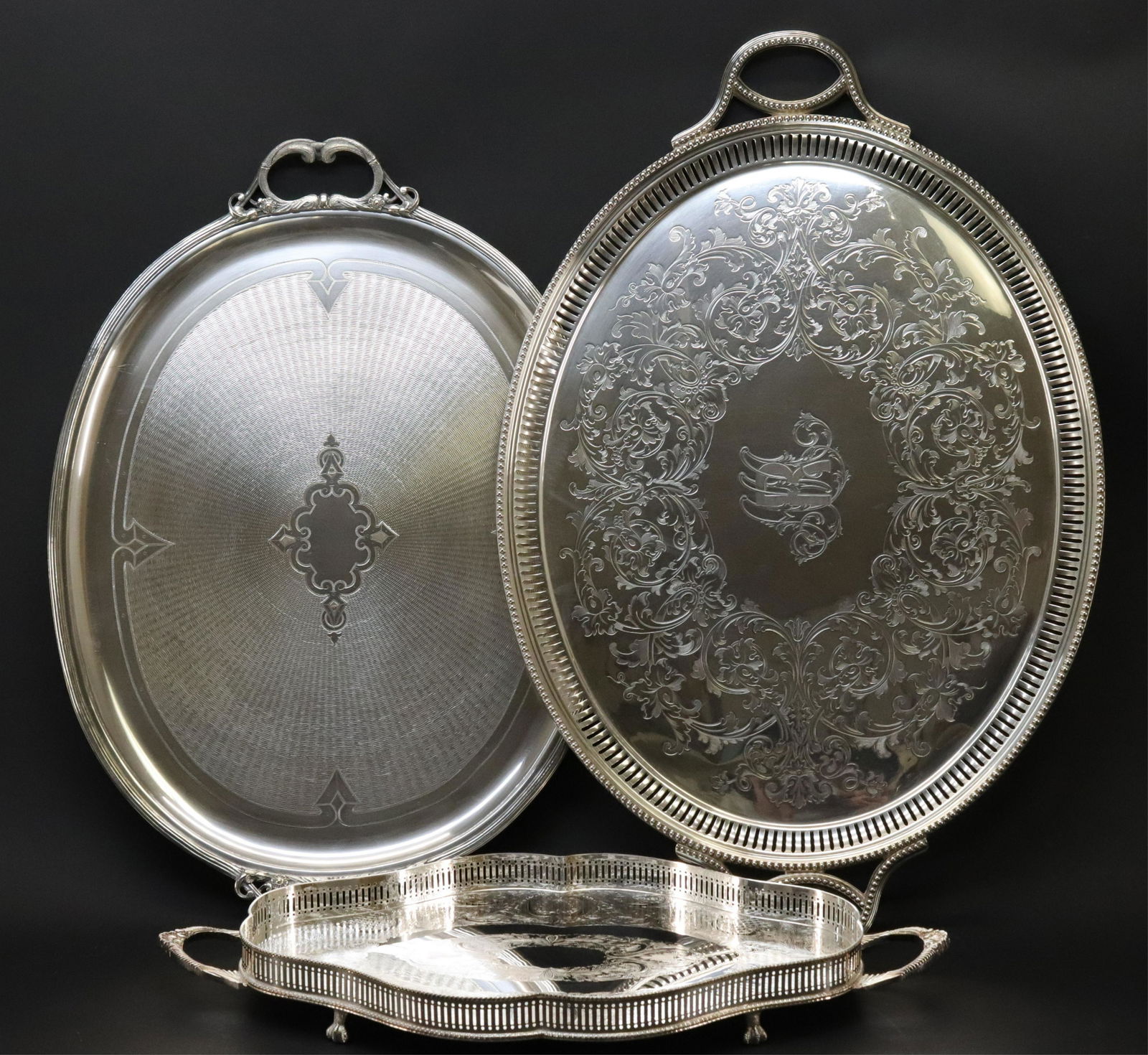 Group of 3 Silverplate Trays (1 of 10)