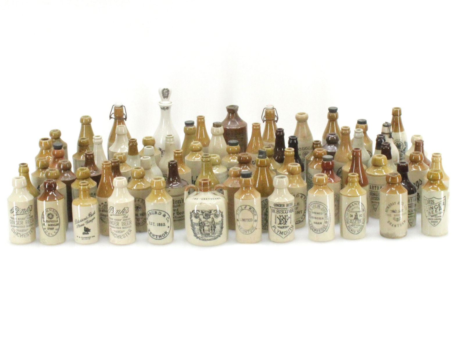 Group of Vintage Stoneware Ginger Beer Bottles (1 of 18)