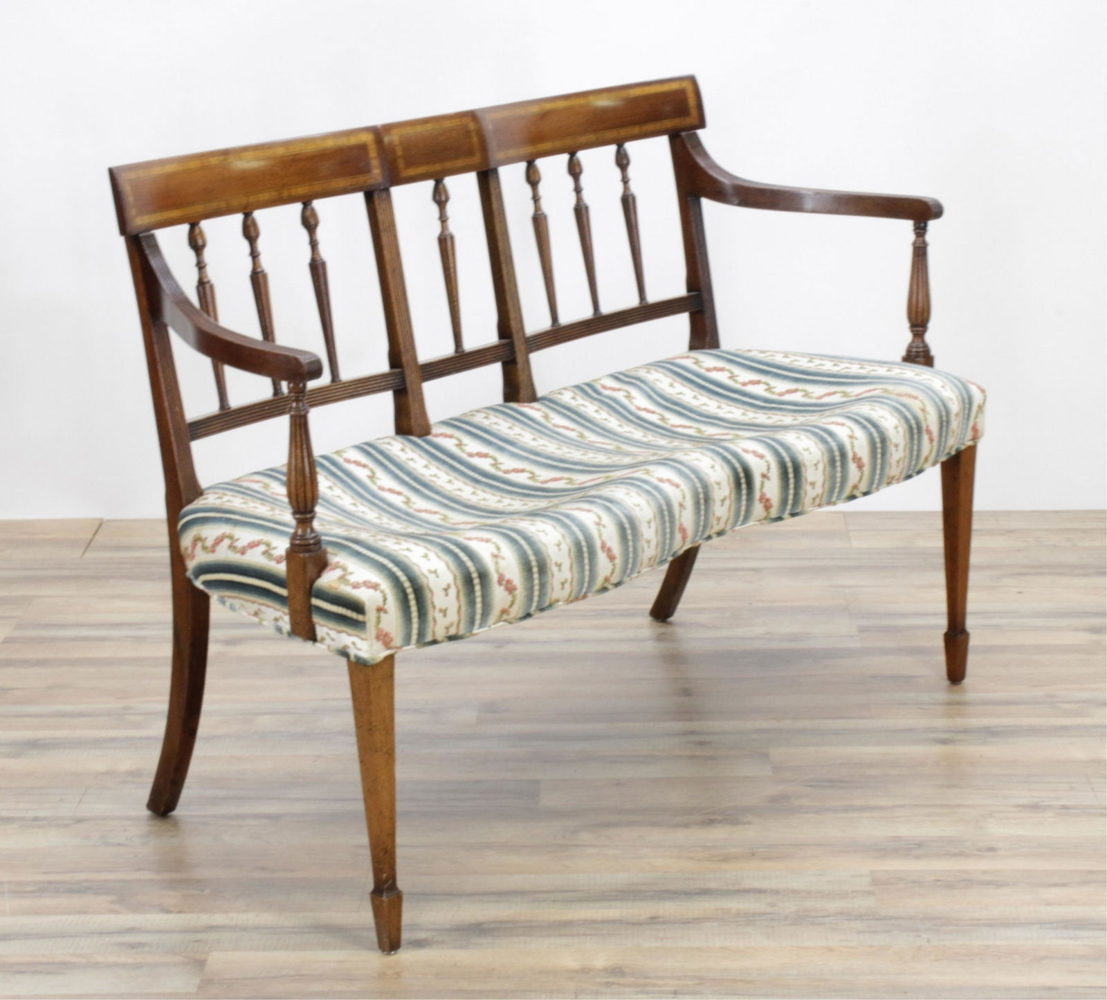 Georgian Style Inlaid Mahogany Settee (1 of 9)