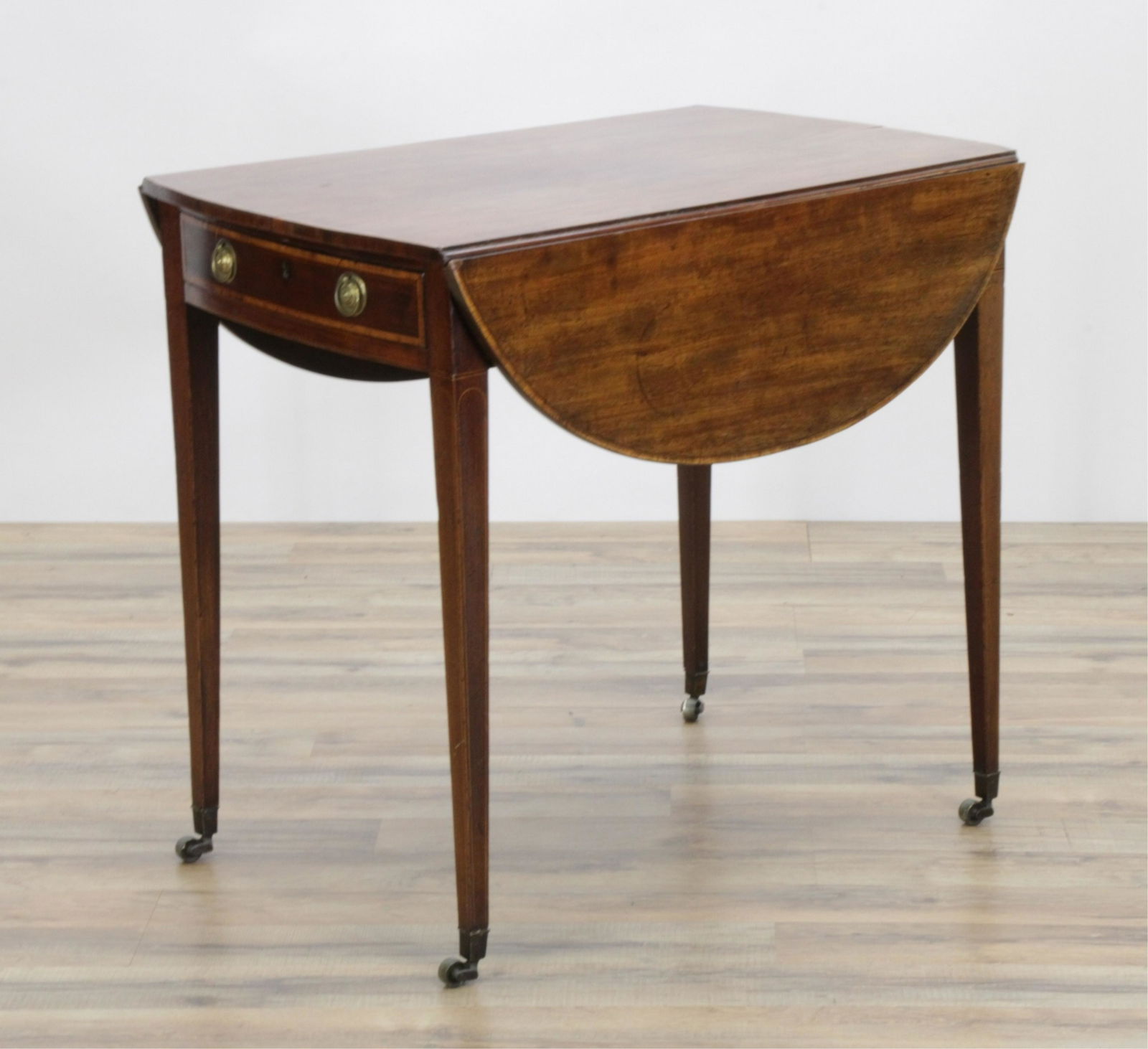19th C English Pembroke One Drawer Dropleaf Table (1 of 5)