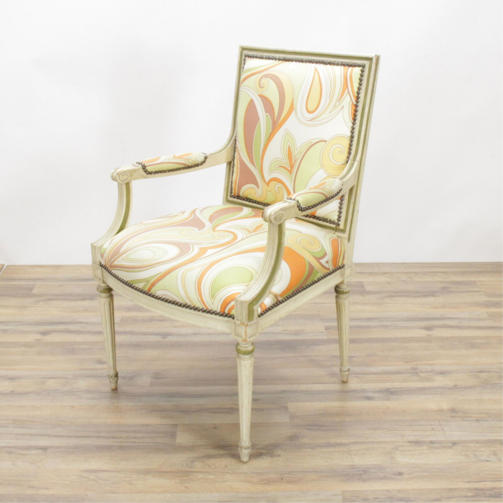 Louis XVI Style Fauteuil, Pucci Style Fabric (1 of 9)