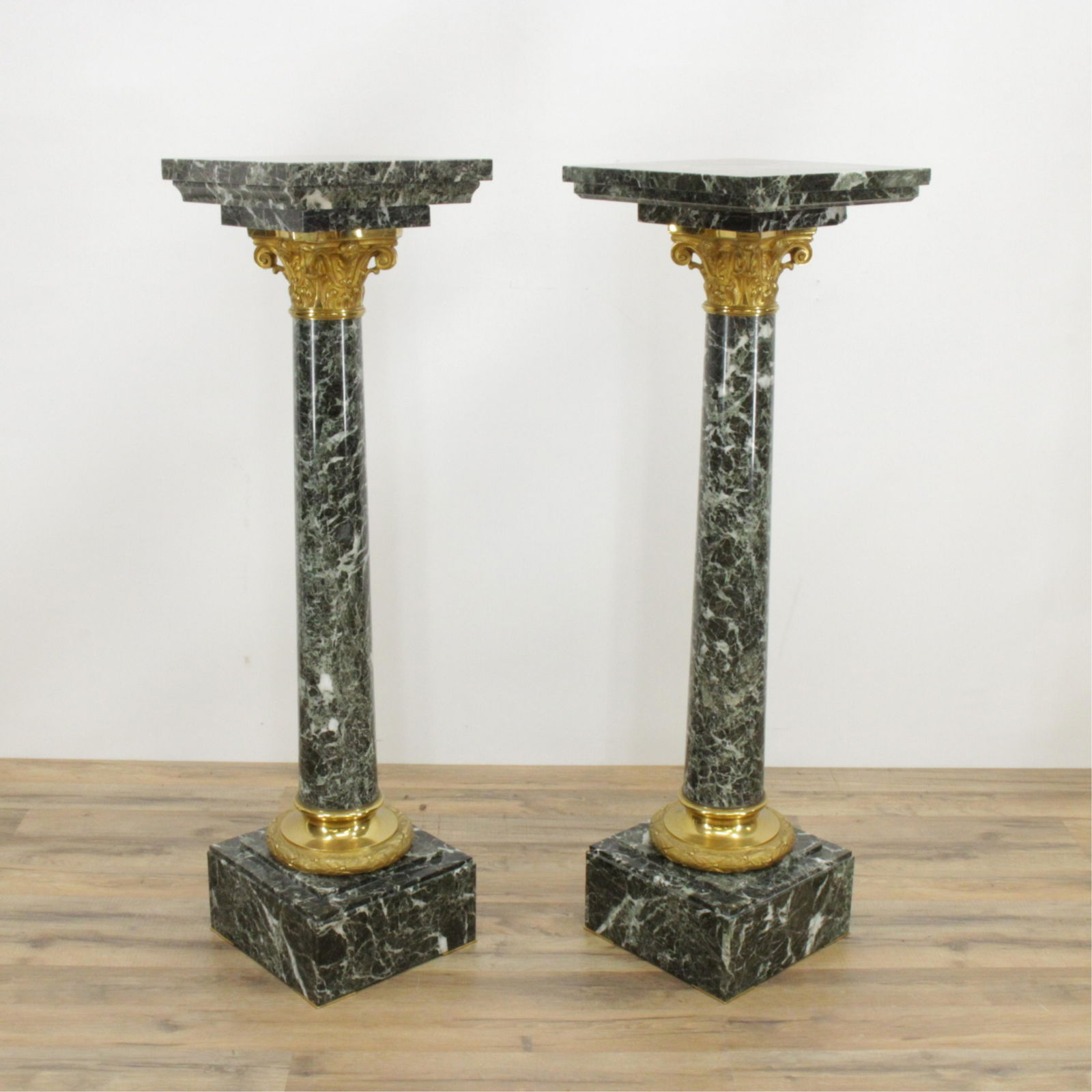 Pair French Ormolu & Marble Pedestal, 19th C. (1 of 9)