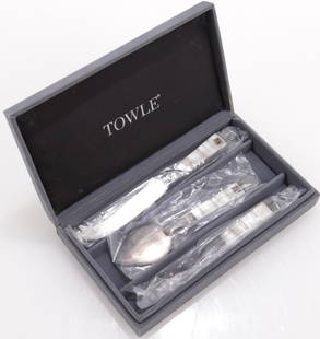 3-Piece Towle Caviar Set: 3-Piece Towle Caviar Set, mother of pearl handles, boxedDimensions: Knife 6 1/2" L Shipping is the buyer's responsibility! We recommend obtaining a quote from a third party shipper prior to bidding