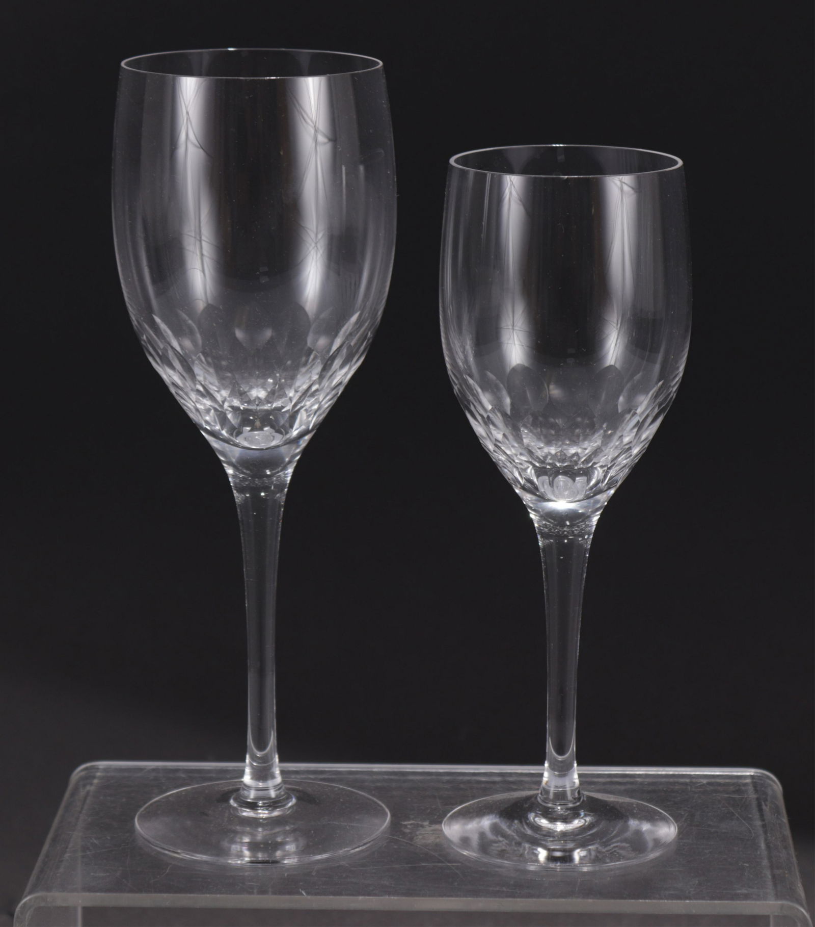 34 Clear Cut Glass Wines in 2 Sizes (1 of 2)