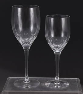 34 Clear Cut Glass Wines in 2 Sizes: 34 Clear Cut Glass Wines in 2 SizesDimensions: 7 1/2" H & 6 1/2" H Shipping is the buyer's responsibility! We recommend obtaining a quote from a third party shipper prior to bidding