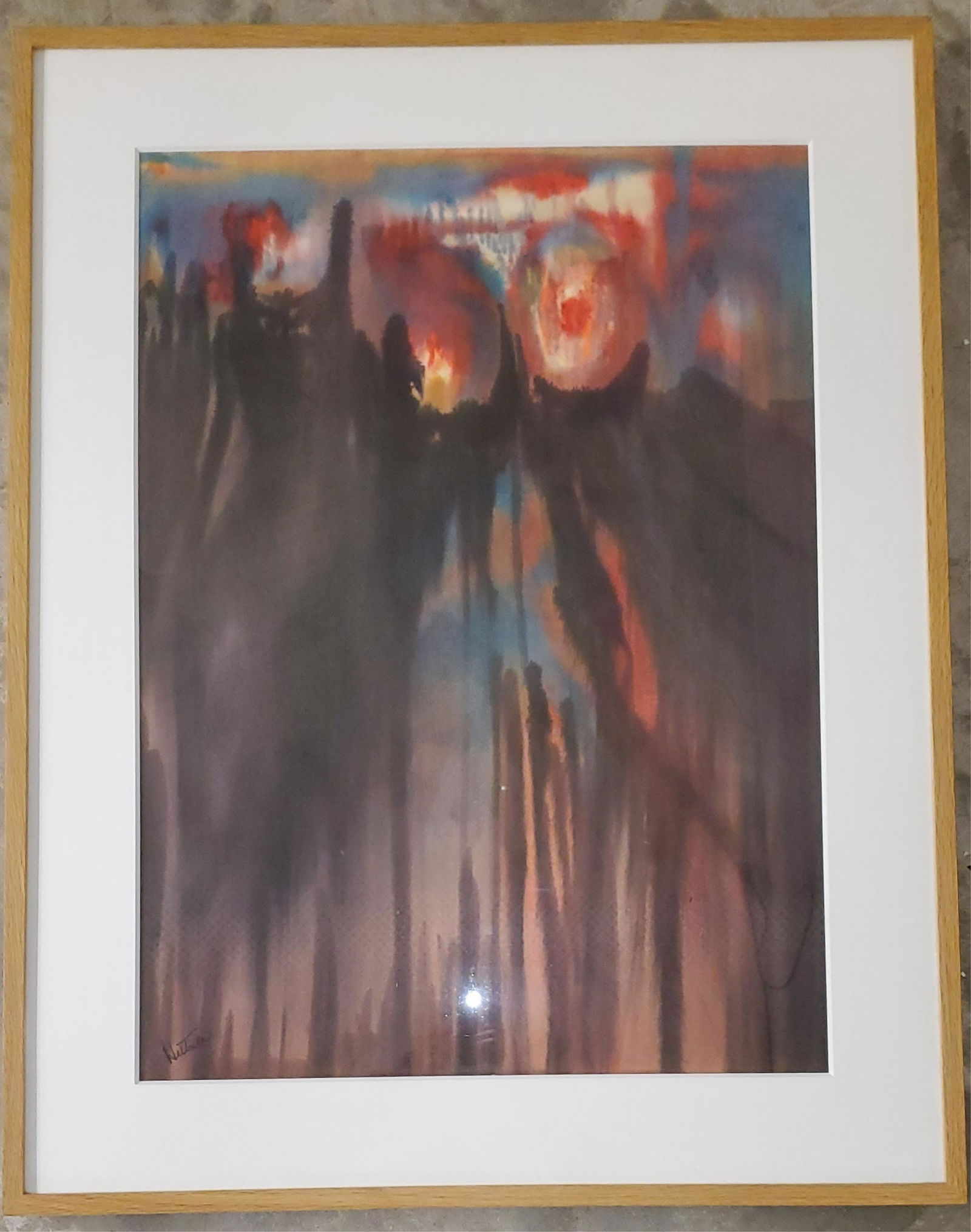 Gene Hutner - Abstract Watercolor, Framed (1 of 3)