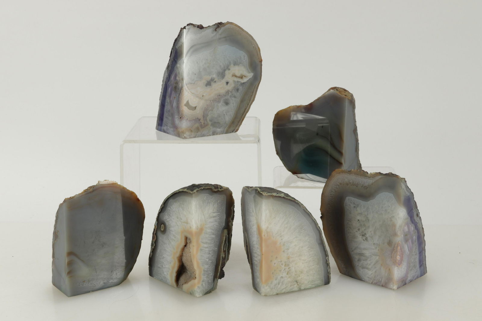 3 Pairs Agate Geode Bookends (1 of 4)