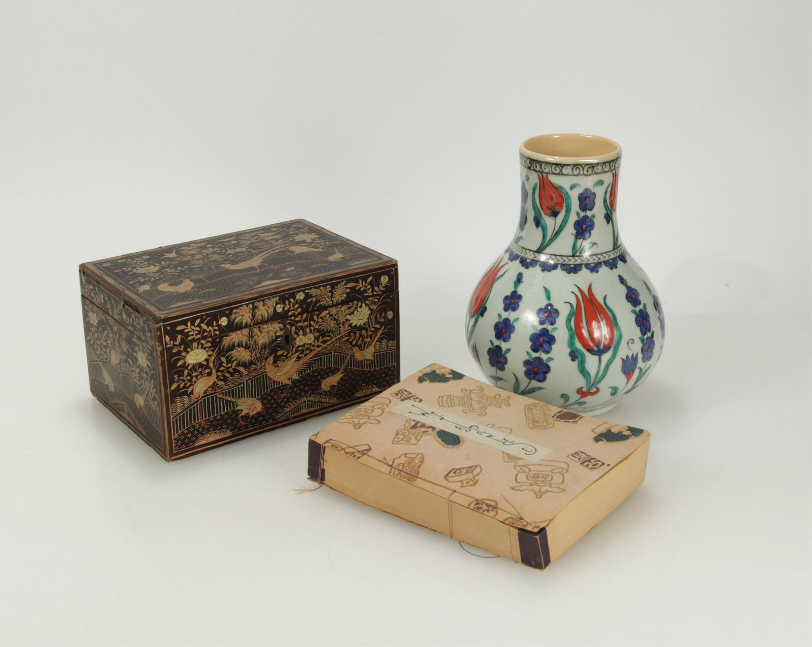 Late Qing Chinese Tea Caddy, We Japanese Book, Vase (1 of 7)