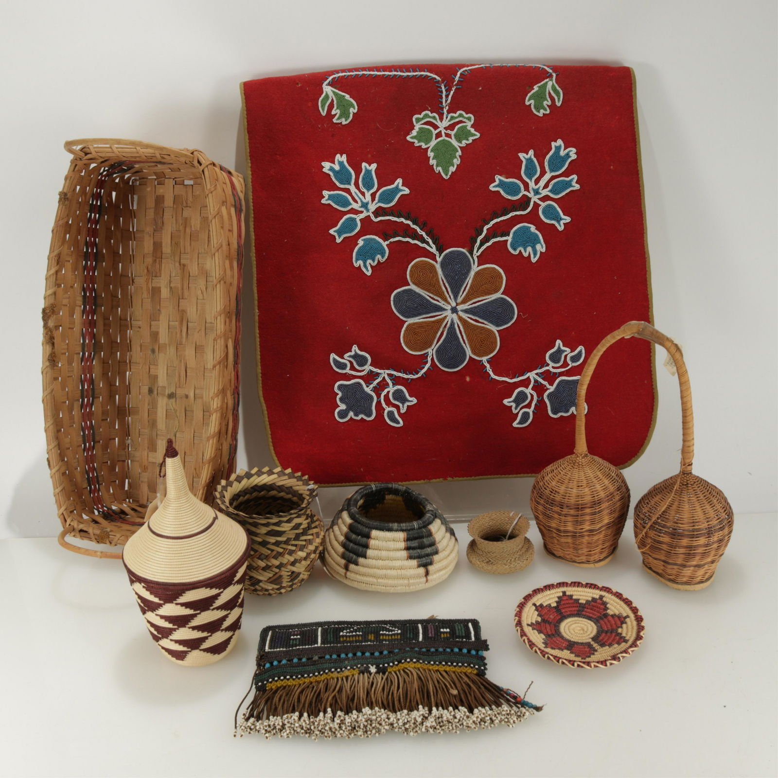 7 Woven Baskets and 2 Beaded Panels (1 of 4)