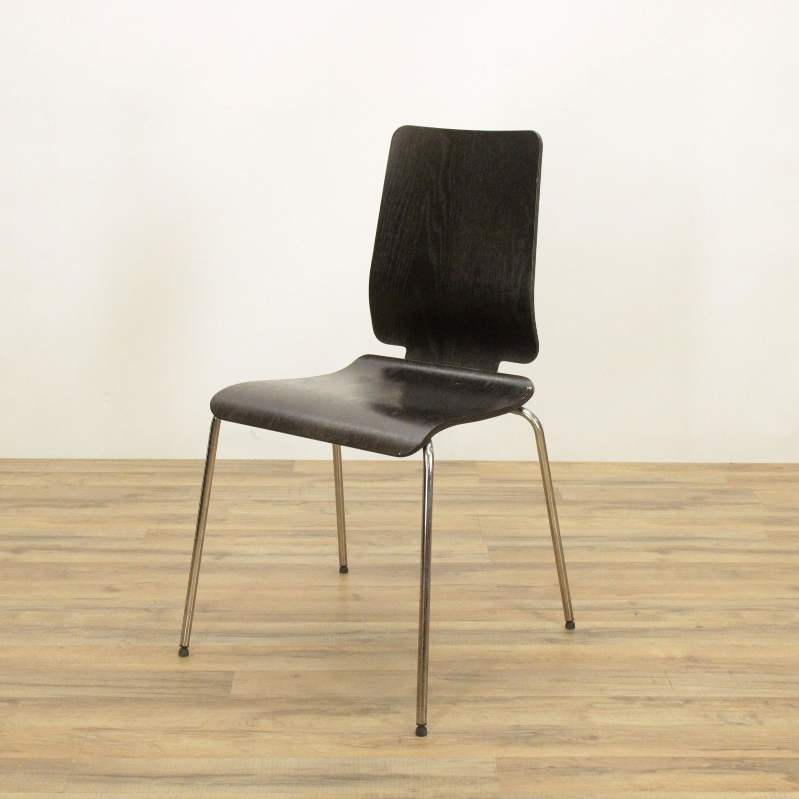 Fritz Hansen Style Black Painted Chrome Chair: Fritz Hansen Style Black Painted Chrome Side ChairDimensions: 33 1/2" H x 16" W x 19 1/2" D Shipping is the buyer's responsibility! We recommend obtaining a quote from a third party shipper prior to b