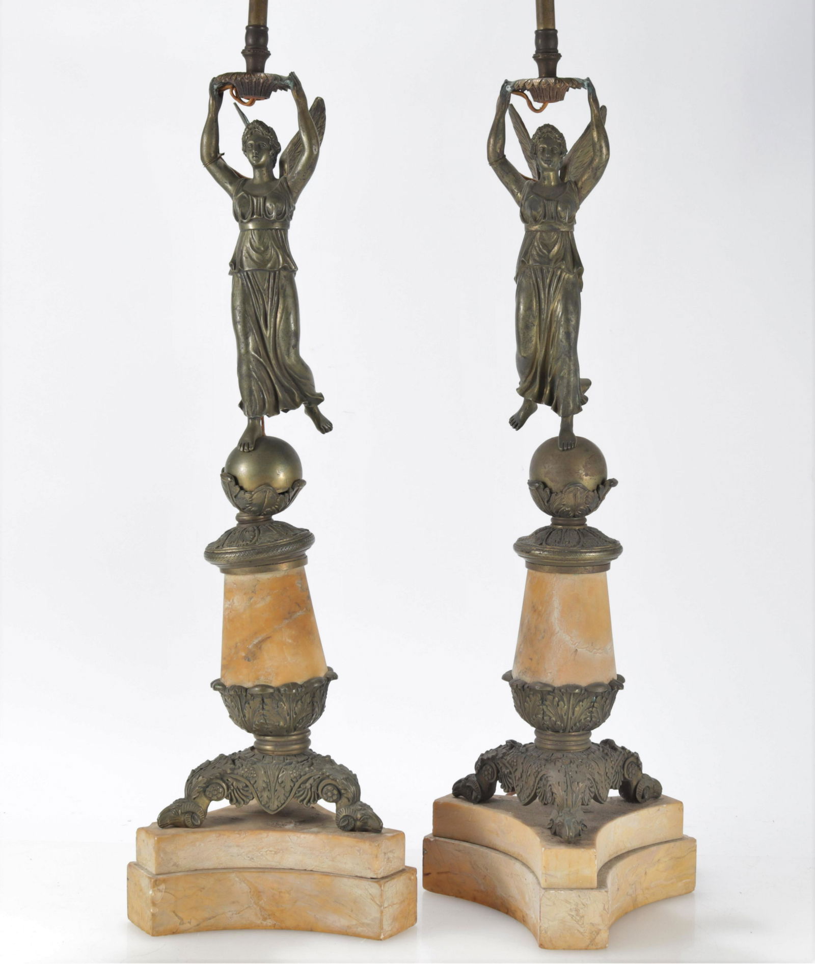 Pair Empire Style Figural Bronze Lamps (1 of 3)