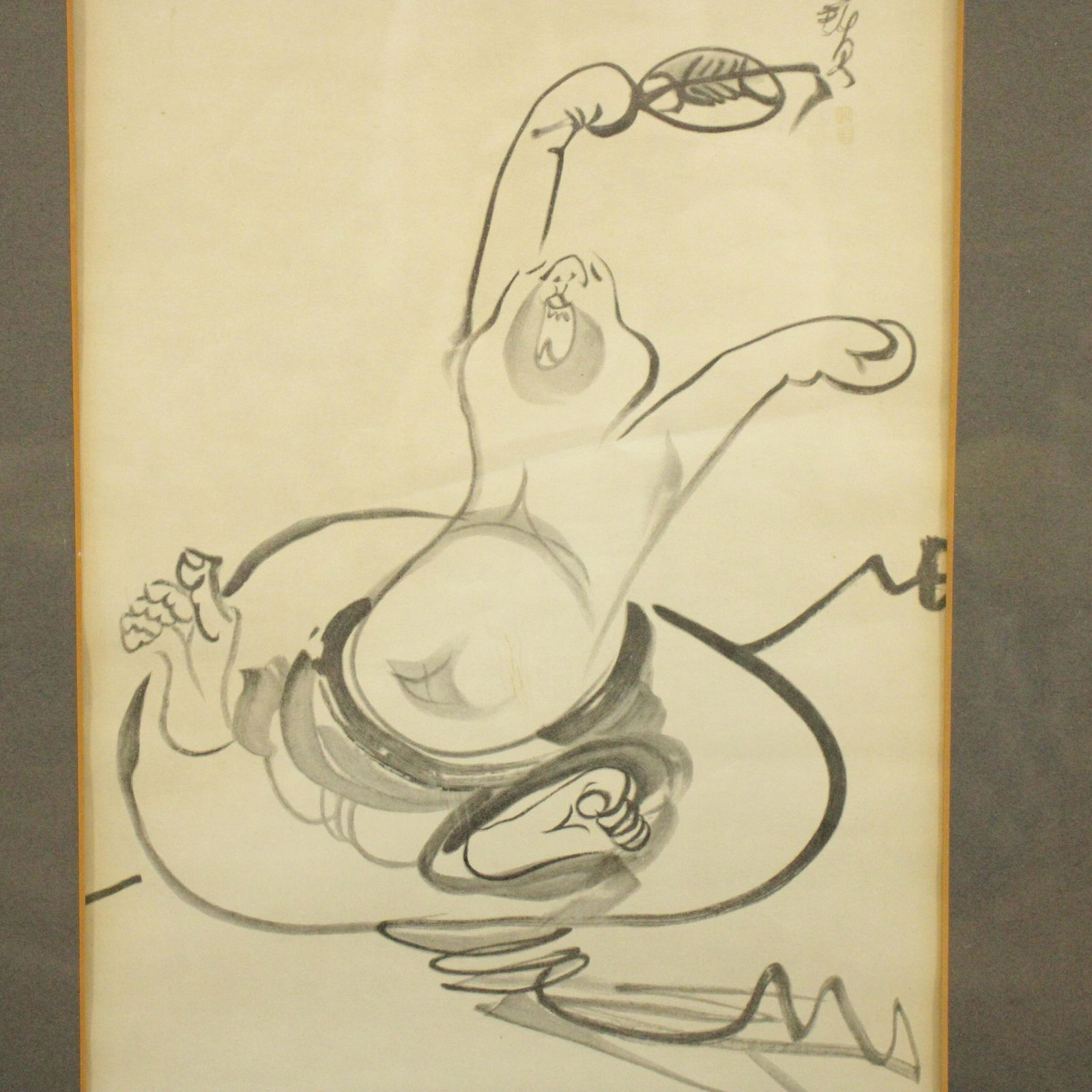 Asian Themed Print, Reclining Gesturing Figure (1 of 3)