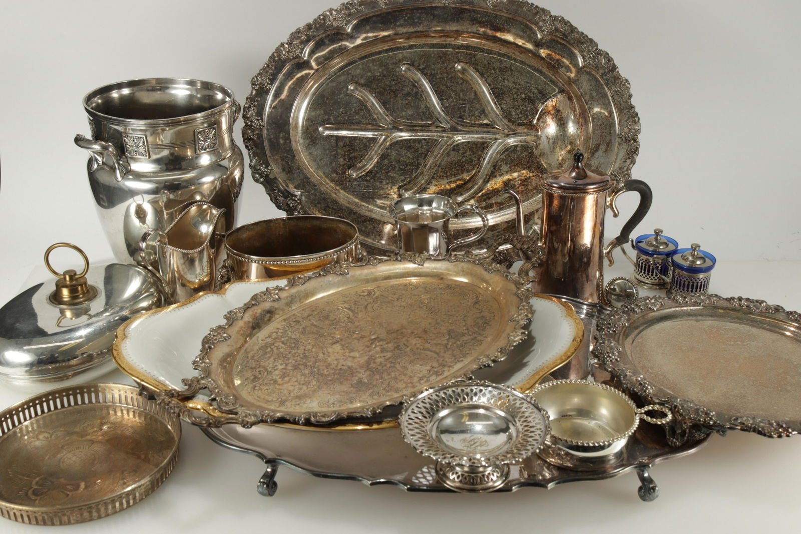 Silverplate Serving Pieces & Limoges Platter (1 of 4)