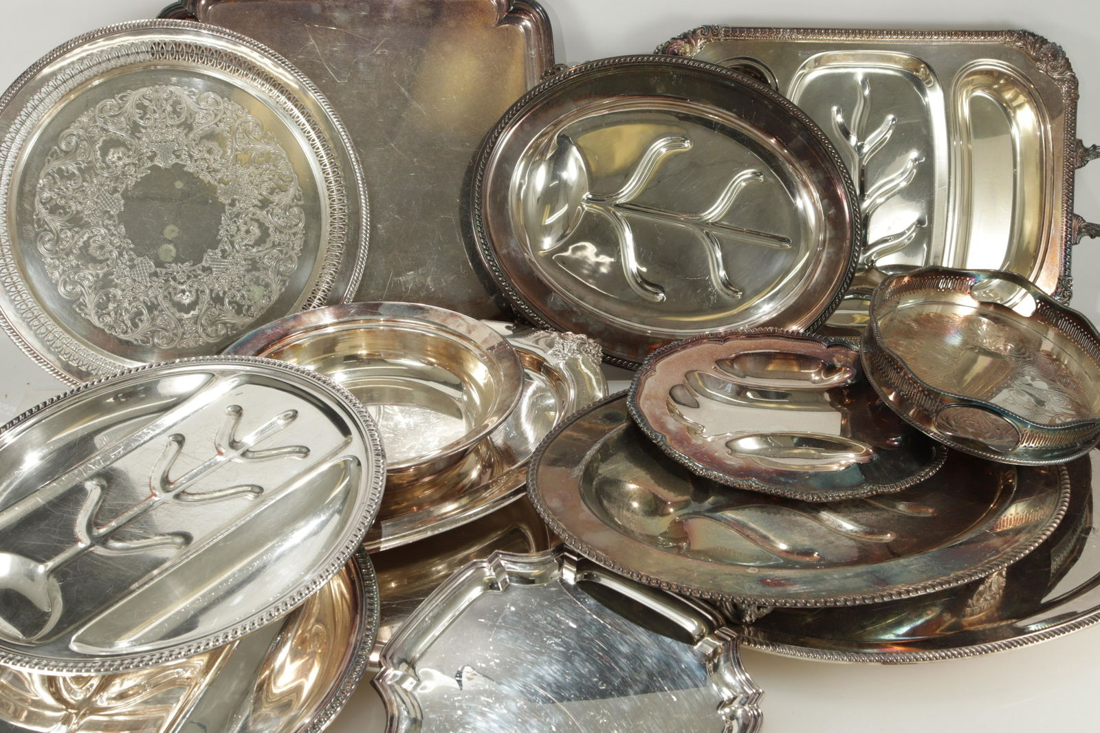 Group 13 Silverplate Trays & Bowl (1 of 4)