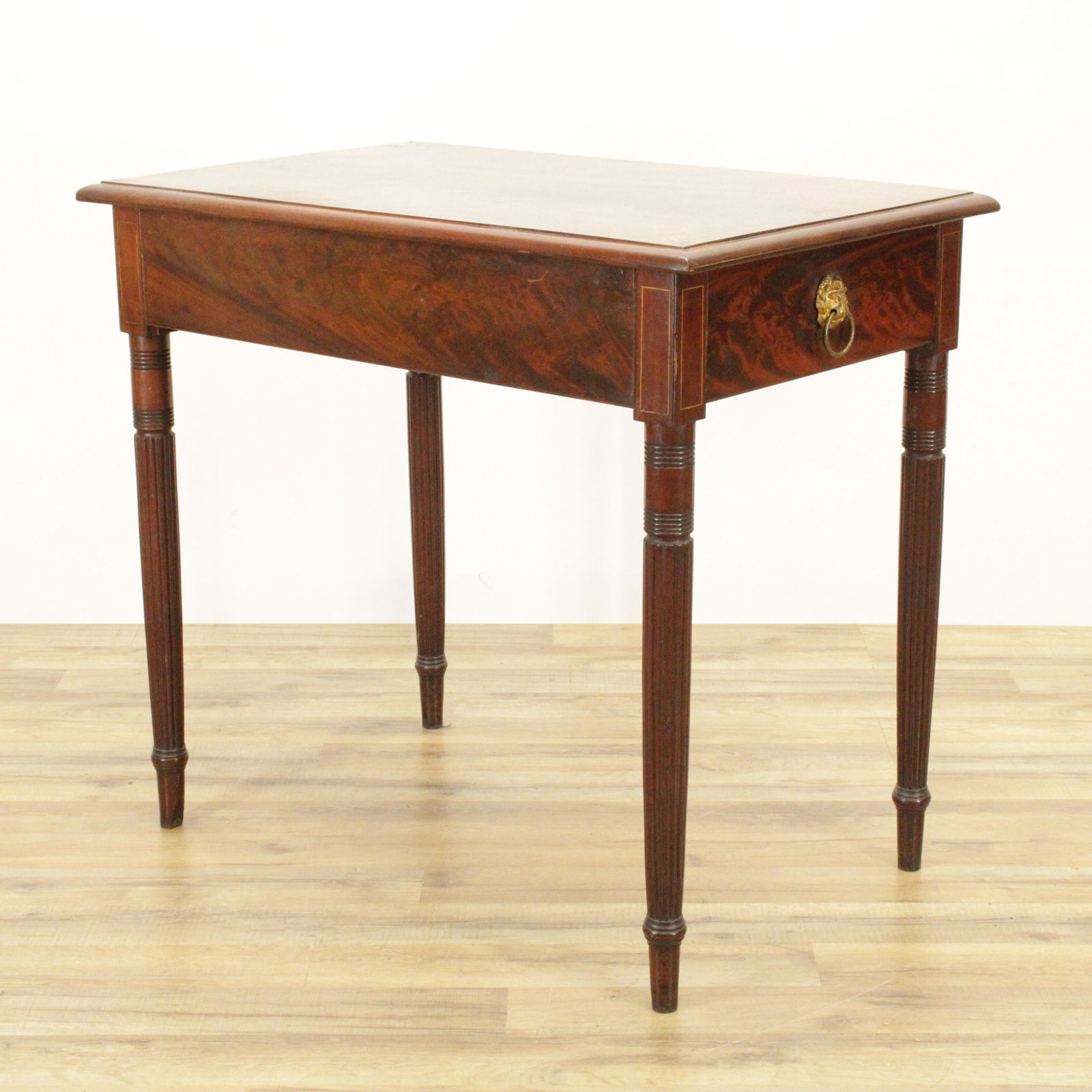 American Victorian Inlaid Mahogany Side Table (1 of 4)