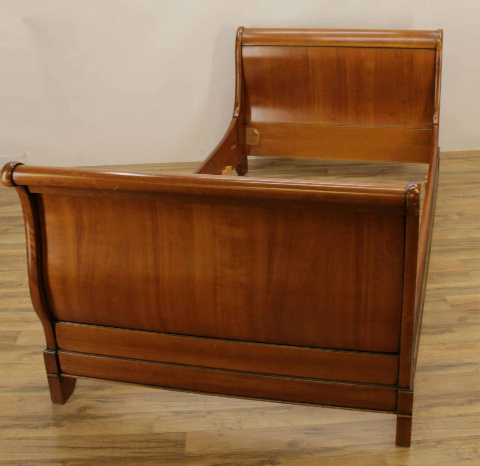 Pair of Empire Style Cherry Twin Sleigh Beds (1 of 3)