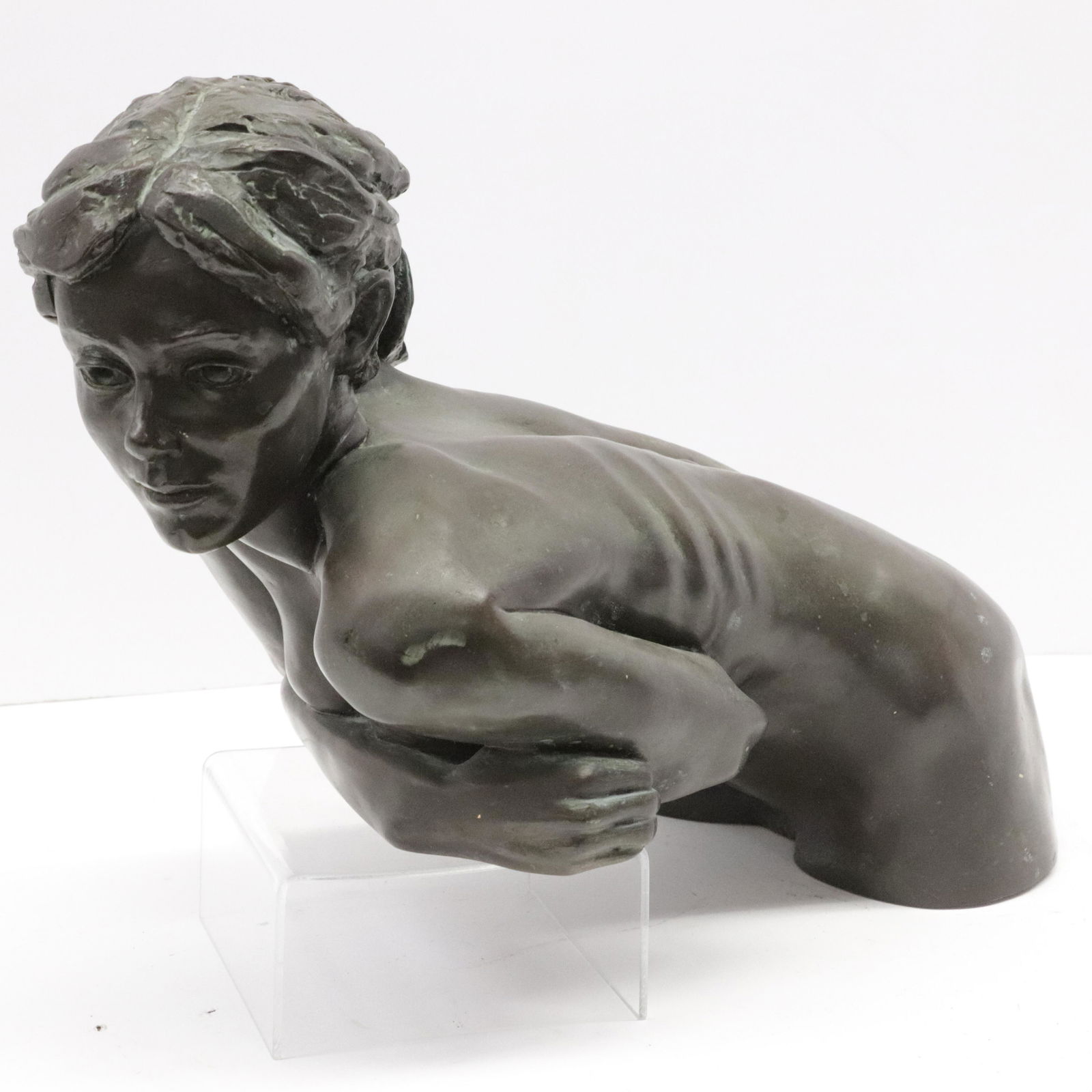 Contemporary Bronze Clad Resin Female Bust (1 of 3)