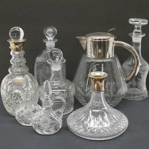 Silver Mounted Decanters, Cruets, Pitcher Jan 19, 2022 Litchfield Auctions in CT