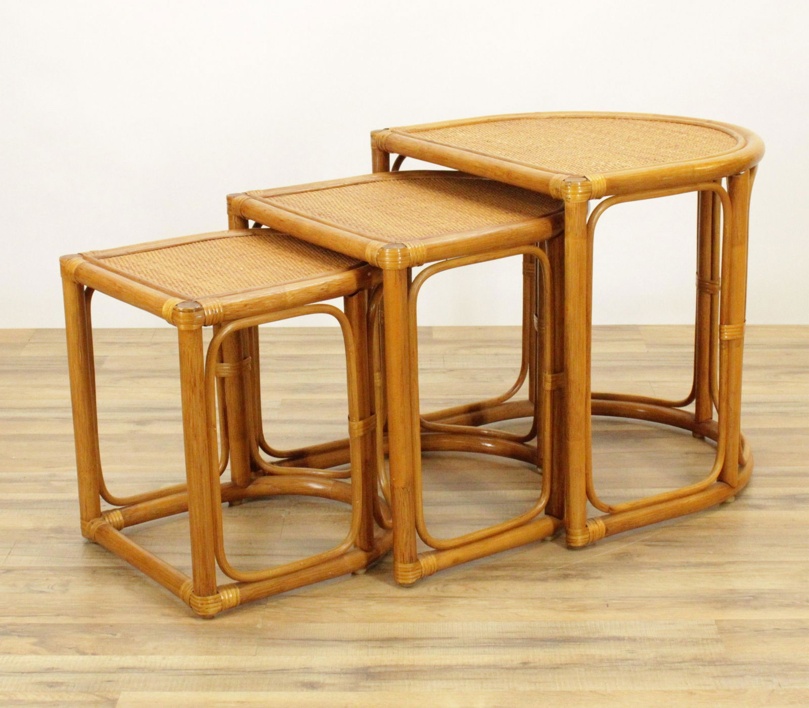 Nest of 3 Rattan Side Tables (1 of 2)