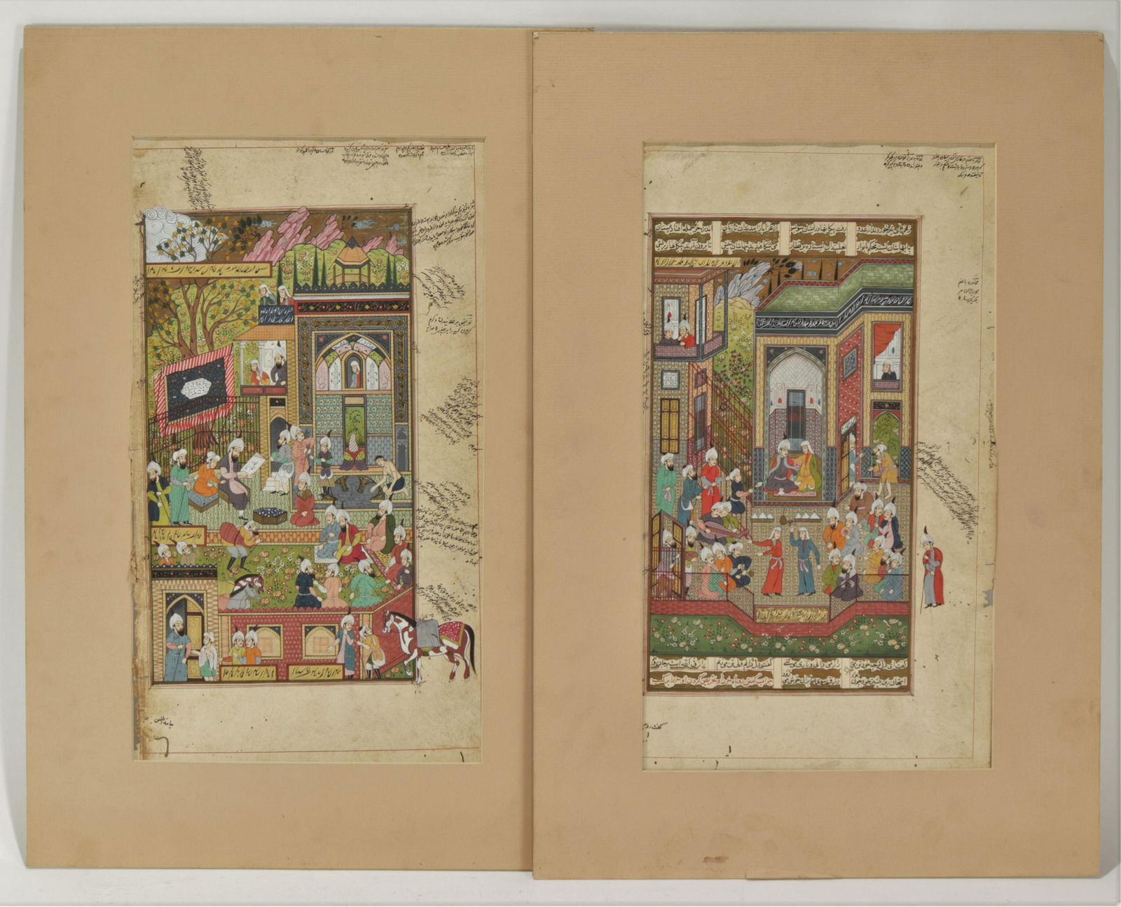 Pair Persian Manuscript Pages, 19th c. (1 of 11)