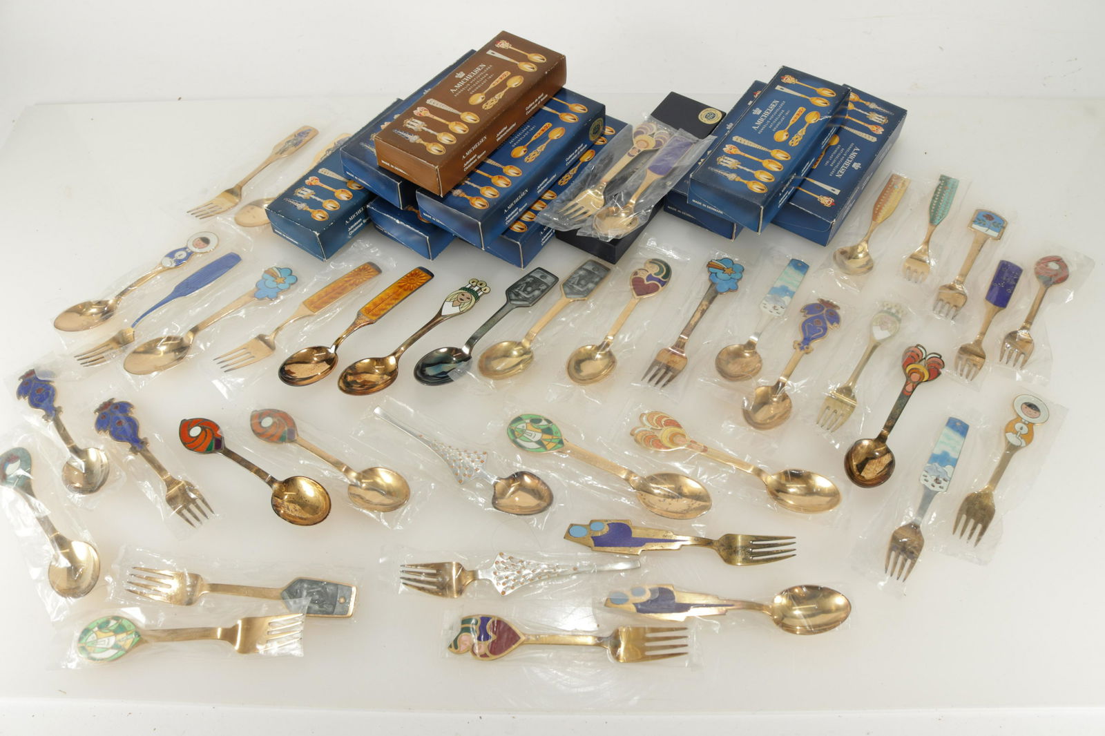 A. Michelsen Gilt Sterling Christmas Spoons Forks (1 of 8)