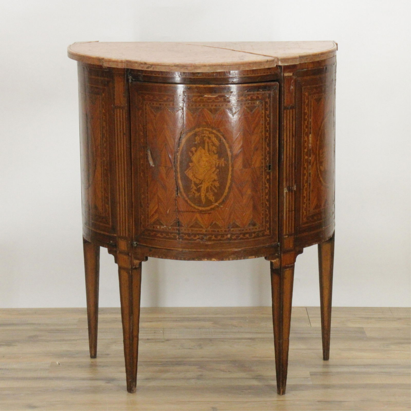 19th C. Italian Inlaid Demi Lune Cabinet (1 of 8)