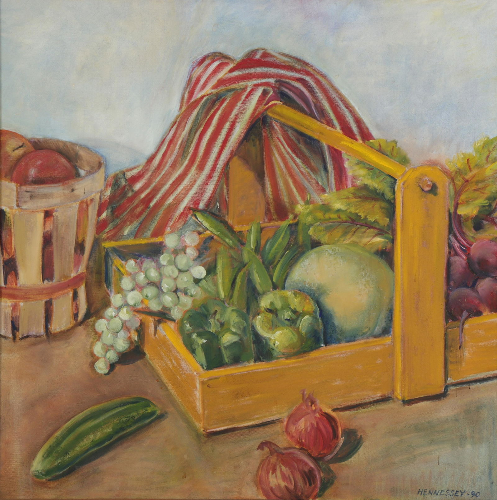 Still Life Painting - Basket of Vegetables (1 of 4)