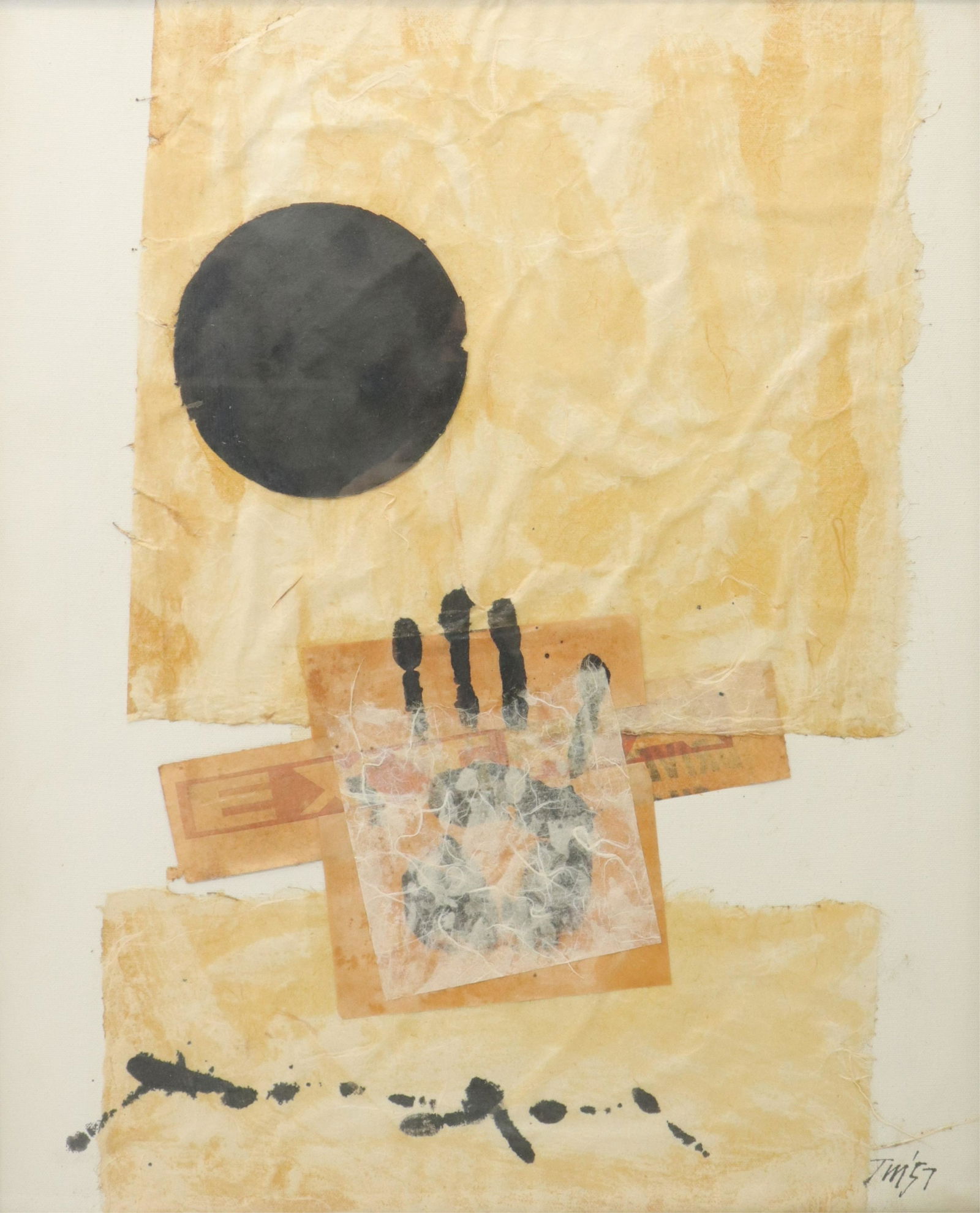 Tad Miyashta - Mute Appeal, Collage: Tad Miyashta (American, 1922 - 1979) Collage titled Mute Appeal. Signed TAD (19)57. Graham Gallery label verso. Dimensions: 22 x 17.75 framed 26 x 22 Shipping is the buyer's responsibility! We recomme