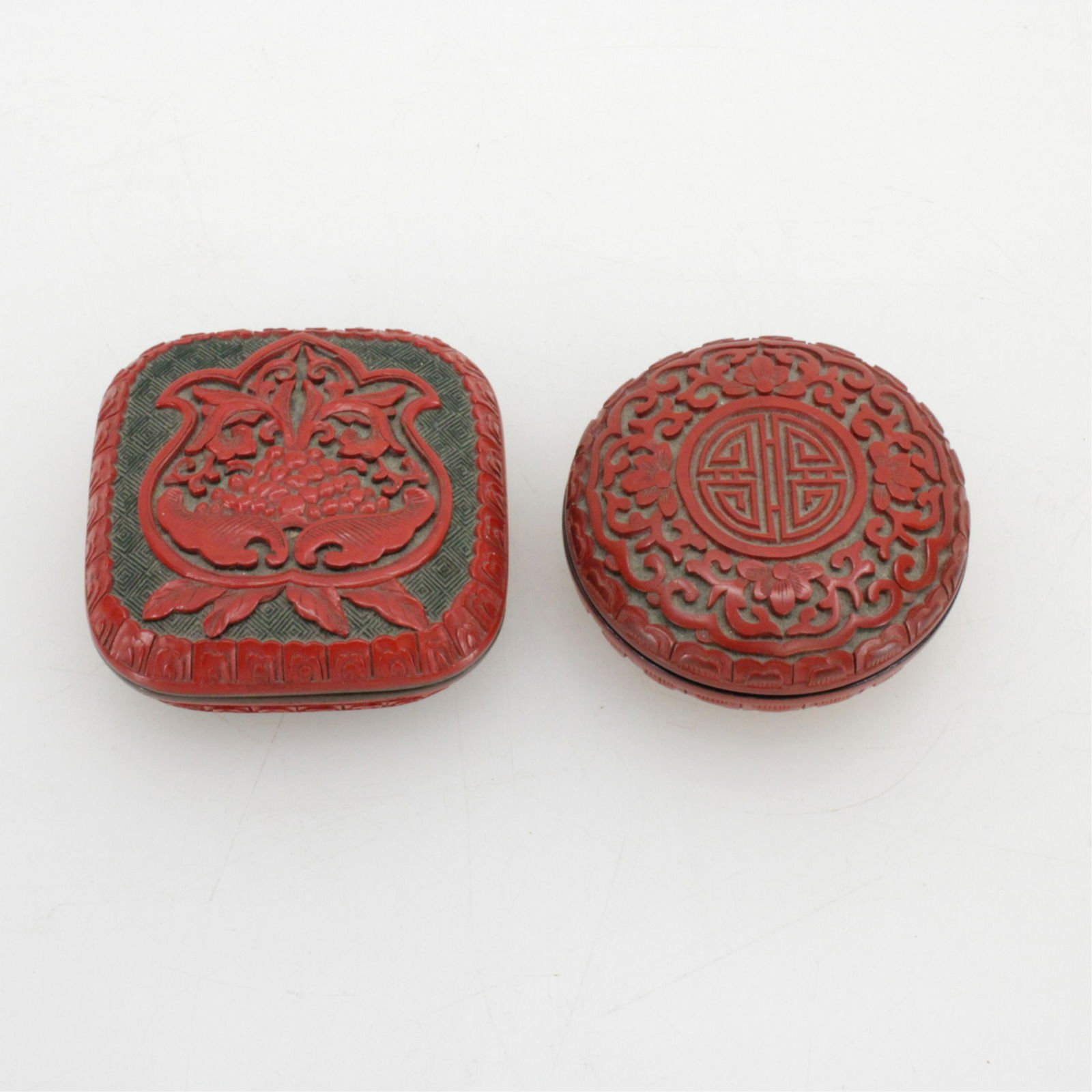 2 Chinese Cinnabar Covered Boxes (1 of 7)