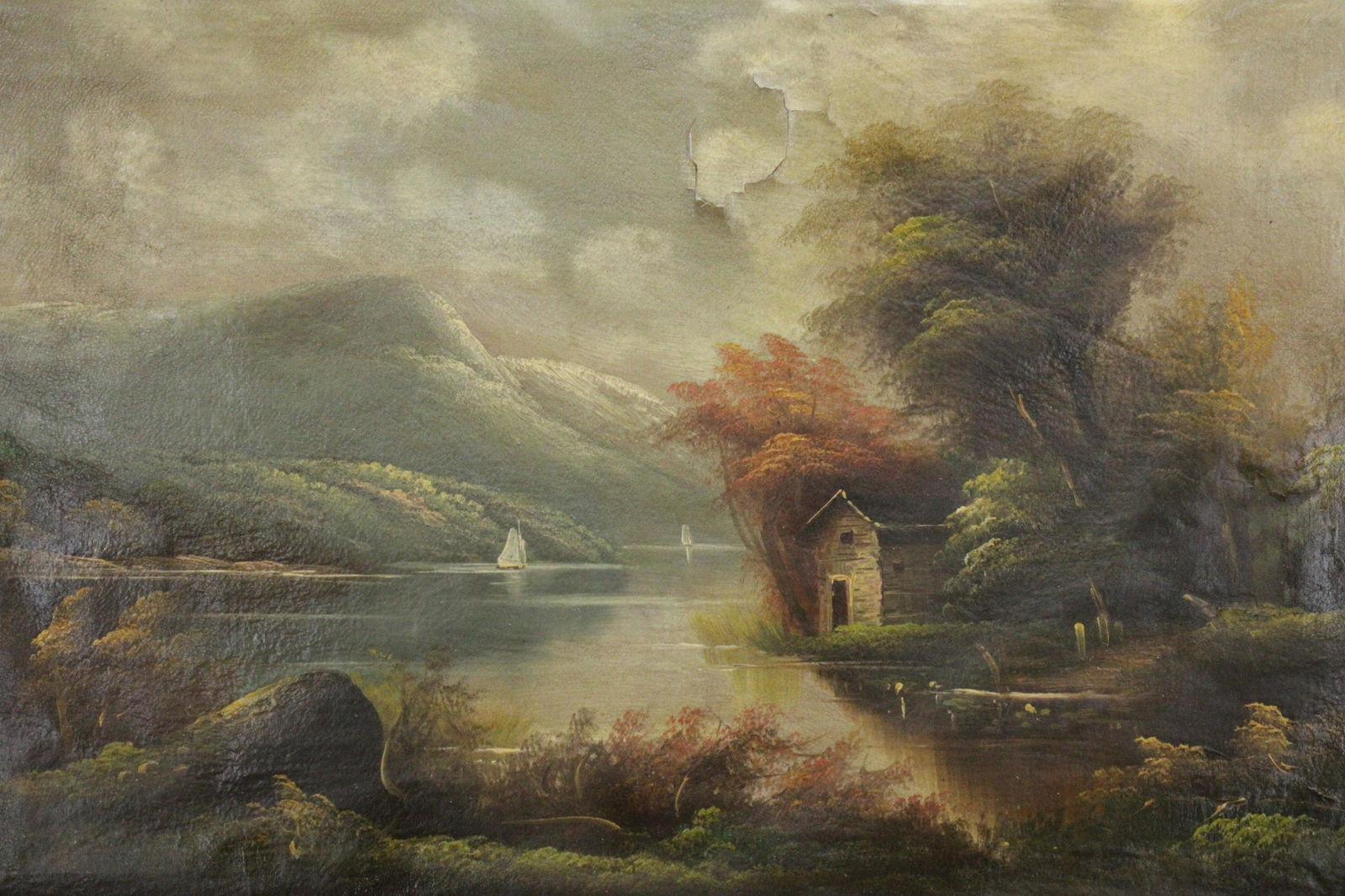 19th C. Hudson River School Landscape, O/C (1 of 6)
