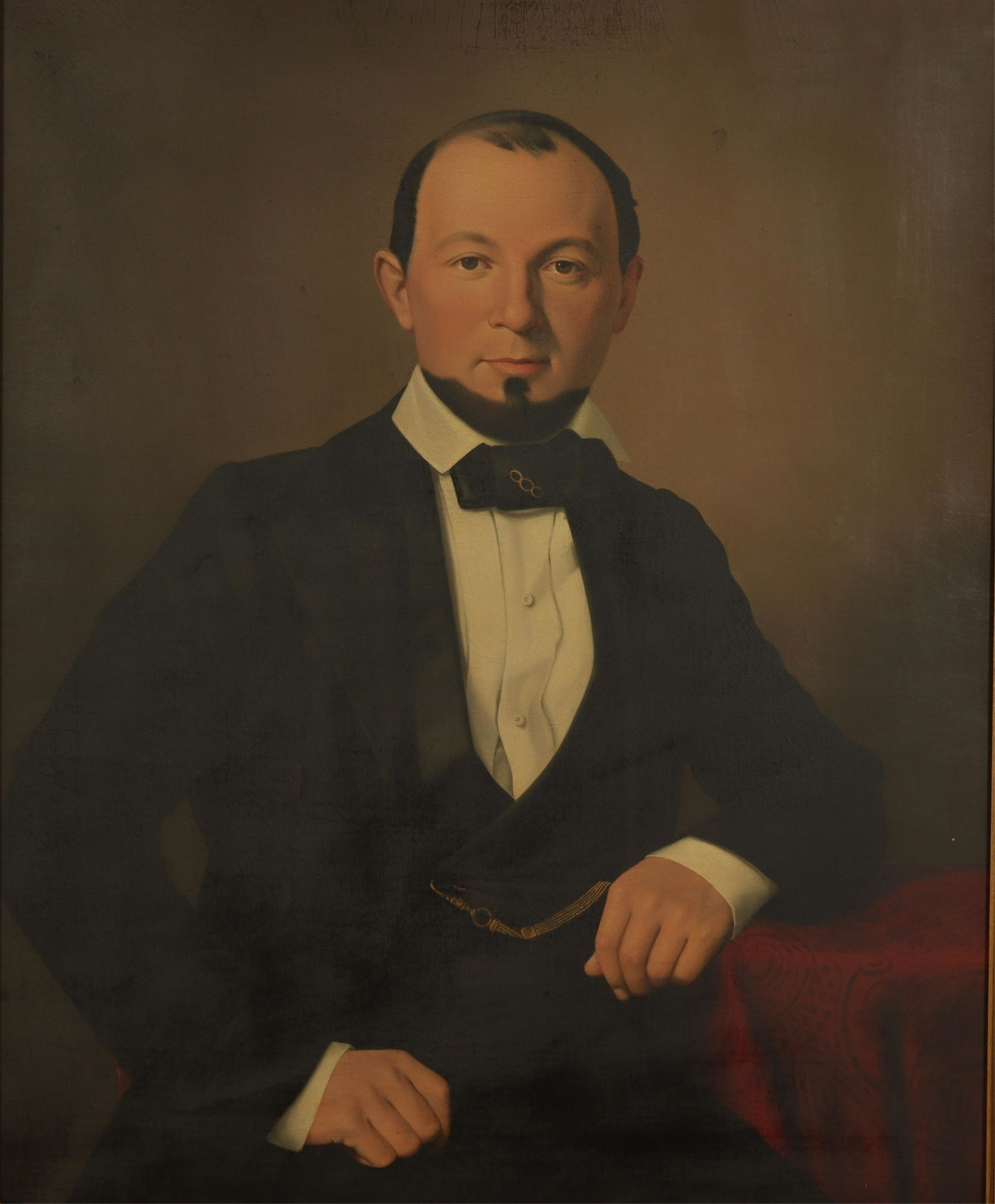 19th C. Portrait of Mr. Brown, oil on canvas (1 of 7)