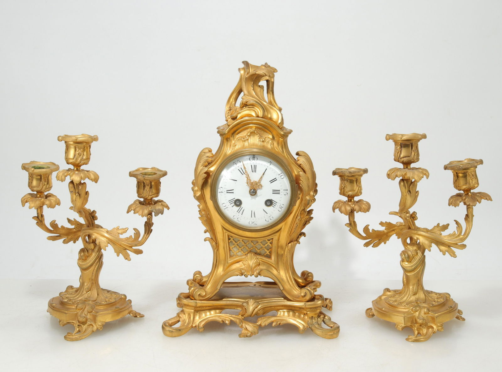 Tiffany & Co. Ormolu Clock Garniture, Paris 1900 (1 of 4)