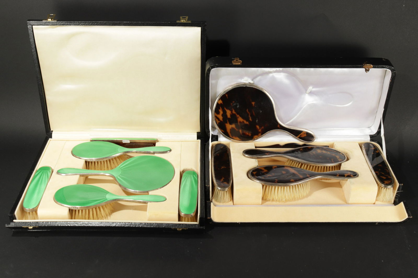 Sterling Guilloche - Faux Tortoise Dresser Sets (1 of 8)