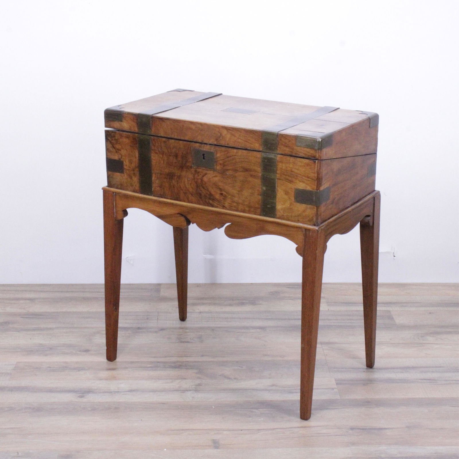 Victorian Brass Bound Walnut Lap Desk, 1876 (1 of 9)