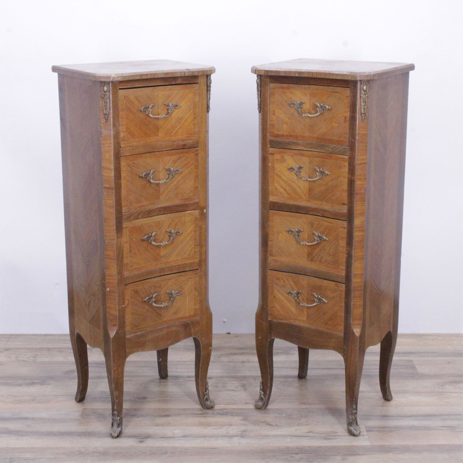 Pair Small Louis XV/XVI Style Tulipwood Chests (1 of 6)
