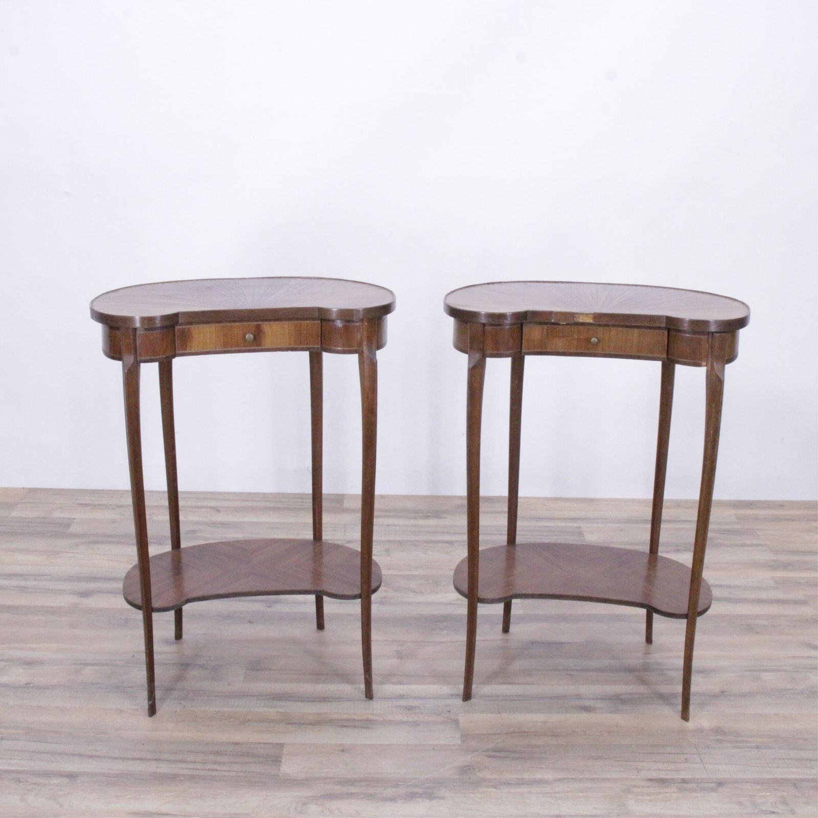 Pr of  Louis XV Style Kidney Shaped Tables (1 of 7)