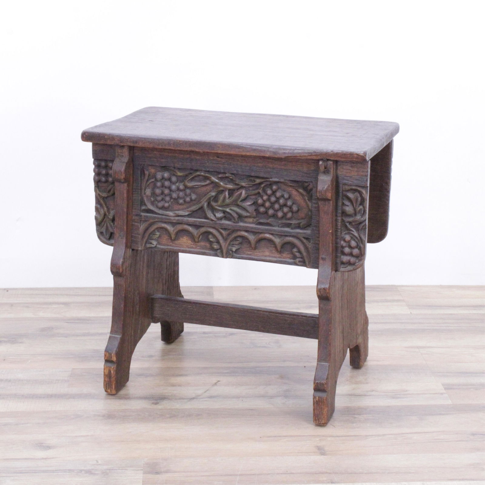 Gothic Revival Oak Storage Bench (1 of 5)
