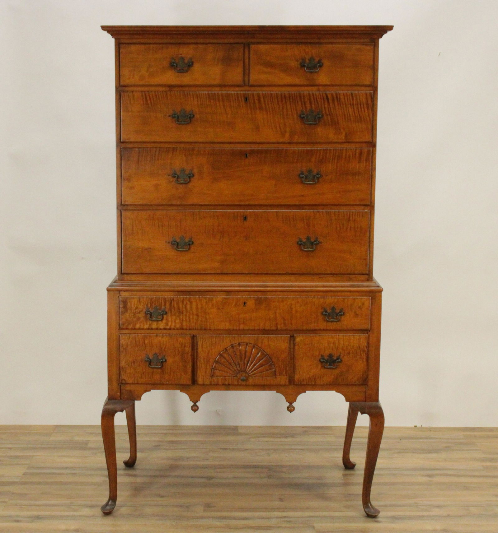 Queen Anne Tiger Maple Highboy, c.1780 (1 of 6)