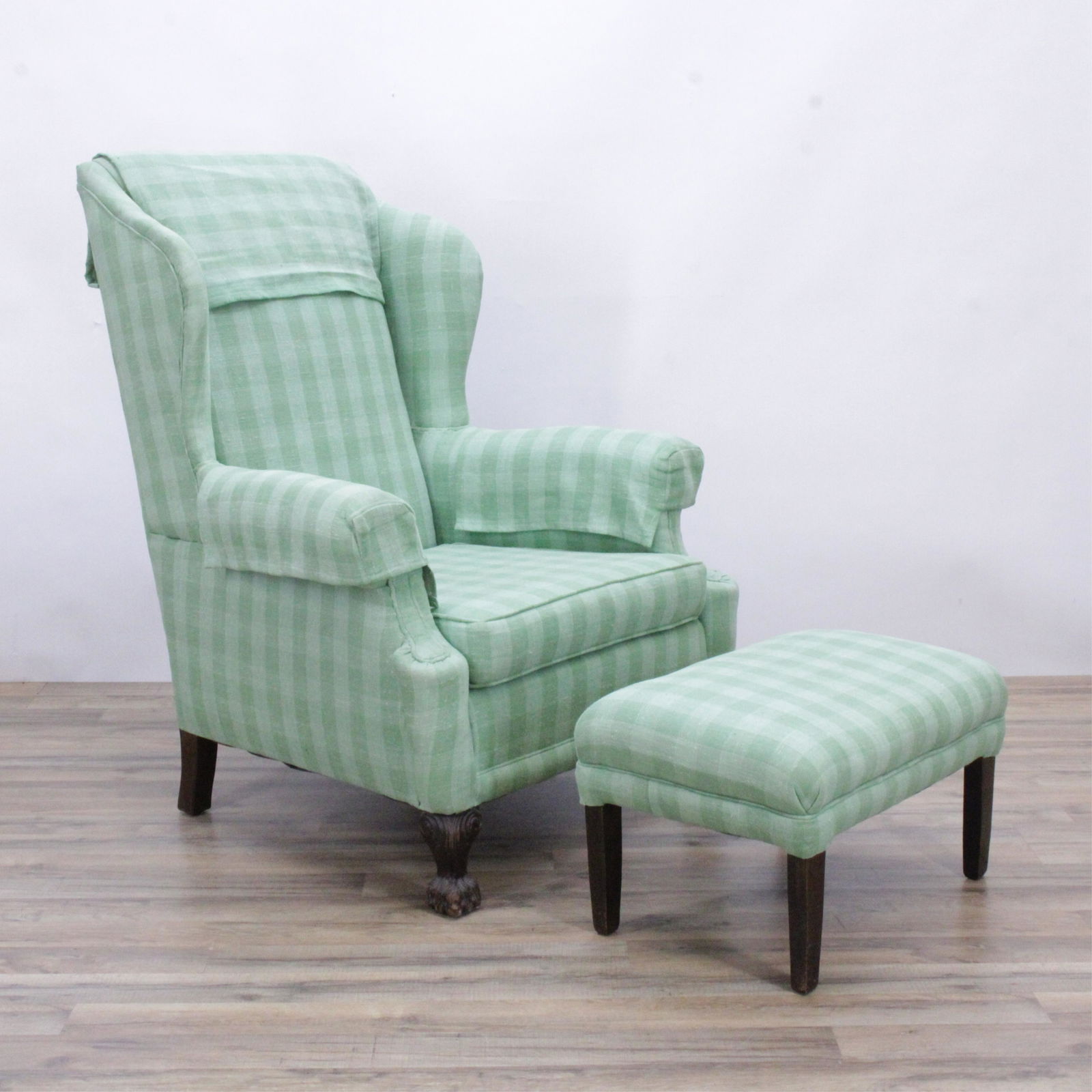 George III Style Mahogany Wing Armchair & Bench (1 of 7)