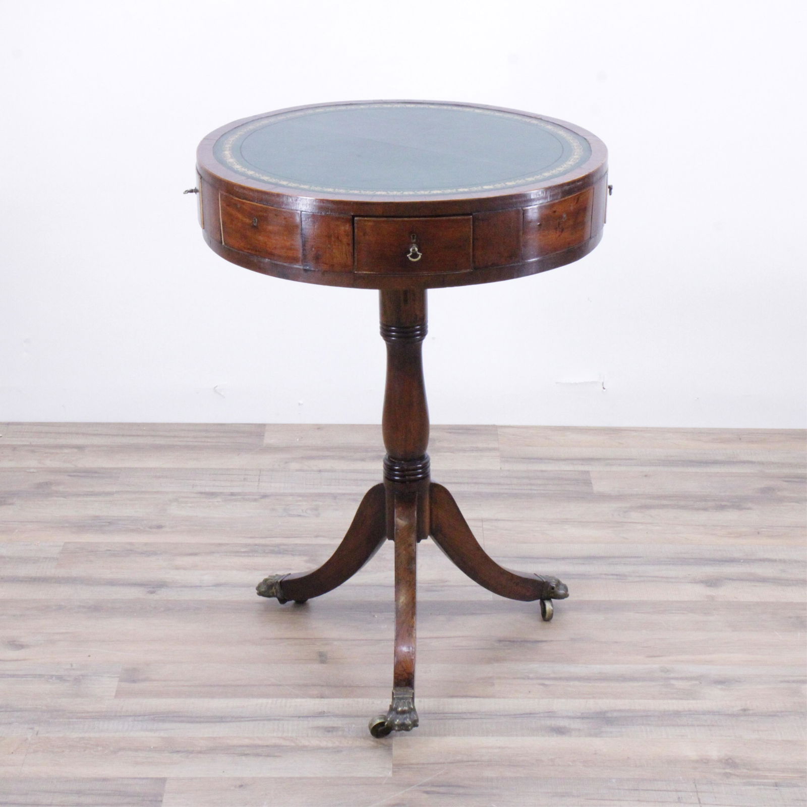Regency Style Inlaid Mahogany Drum Table (1 of 5)